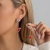 Tassel Christmas Earrings Rhinestone Moving Santa Claus Dangle Earrings Christmas Jewelry  Girls
