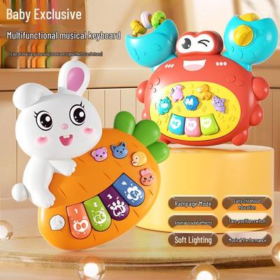 Teclado Eletrônico Desenho Animado Infantil com Luzes - Brinquedo Musical de Educação Infantil
