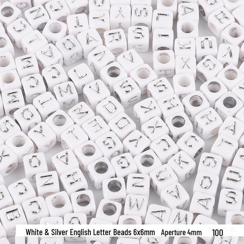 Colorful Acrylic Square Beads: English & Russian Letters for Handmade DIY Bracelets & Jewelry Accessories