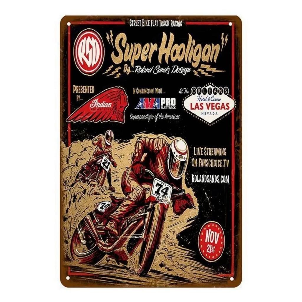 Metal Tin Sign Indian Motorcycles Wall Decoration Tinplate Signs Vintage Shabby Iron Plate Painting Bar Garage Man Cave Signa