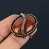 Gema Cornalina Roja Alambre de Cobre Envuelto Joyería Hecha a Mano Anillo Regalo Para Mujer Todas las Tallas