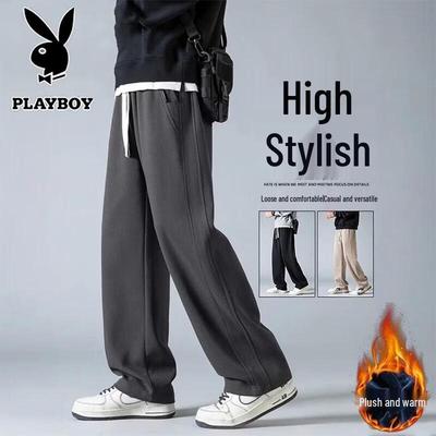 Men's Fleece Lined Loose Straight Casual Pants