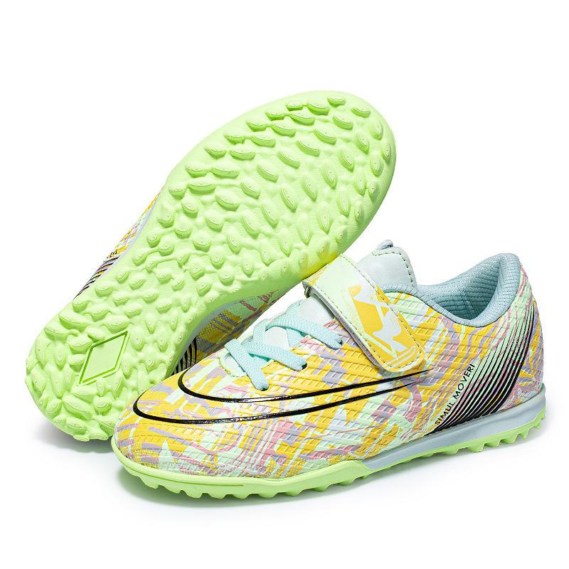 

Футбольные бутсы с низким верхом для детей, подростков, мальчиков и девочек, на липучках, без шнурков, с защитой от сломанных ногтей, с плоской подошвой. 39