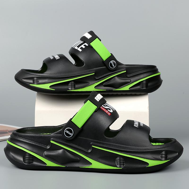 Big Size Men's Slippers Summer Sport Style Slides Anti-slip Thick Sole Breathable Fashion Slip-on Beach Leisure Sandals