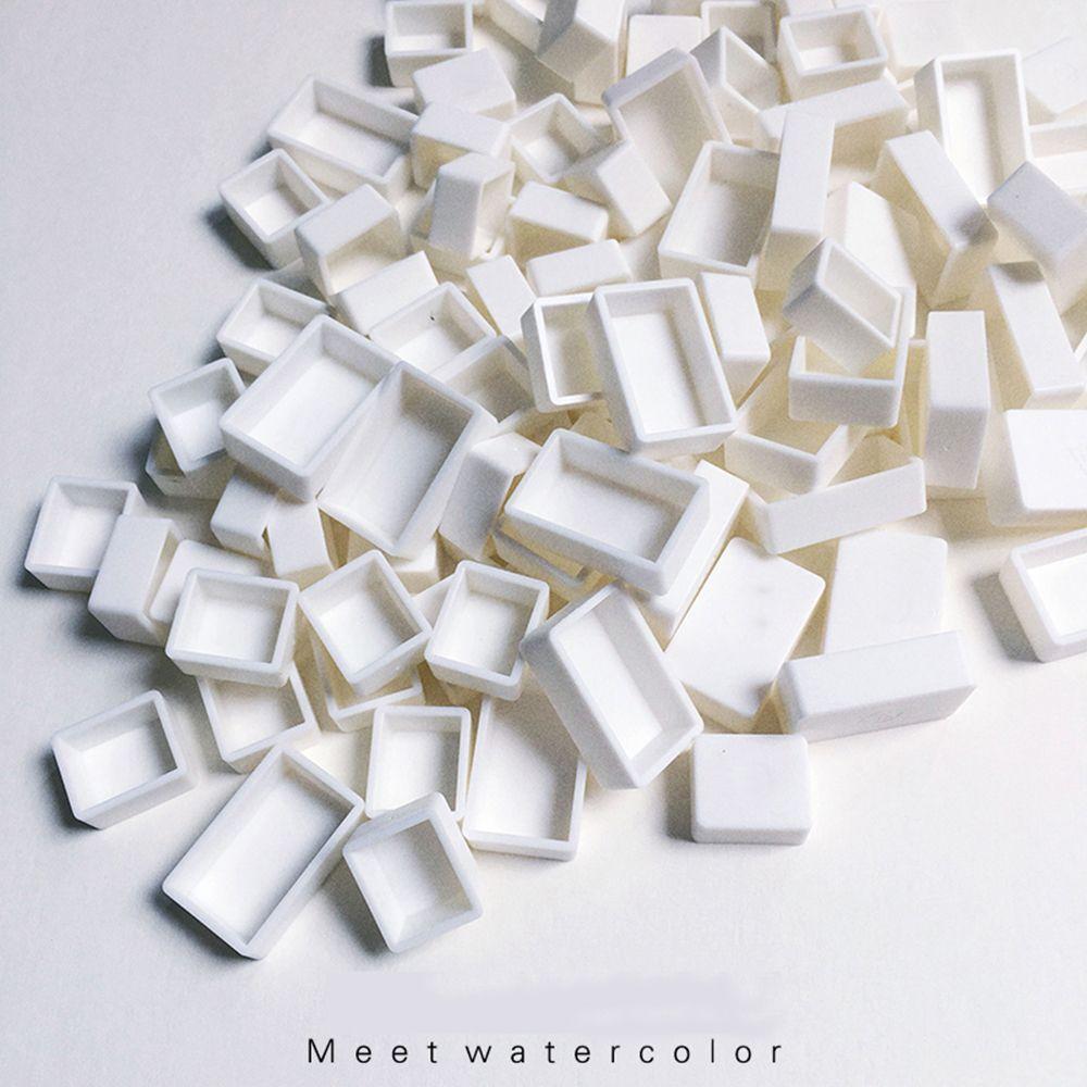 Lege Volle Pan Kunstenaars Halve Pannen Kunstbenodigdheden Waterverf Kleurenrooster Verfpalet Schildersbenodigdheden