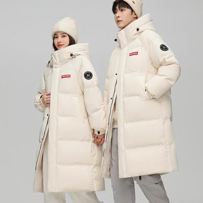 Hiver Nouveau Mi-long à Capuche Mi-long Unisexe Couple Veste en Coton Épaissi Chaud Manteau Tendance