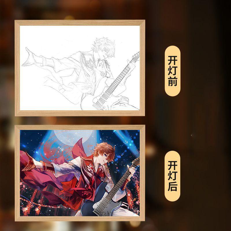 Genshin Impact Painting Lamp Tartaglia Figure Light