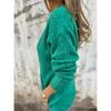 Women's long-sleeved V-neck hollow leaf pattern button knit sweater