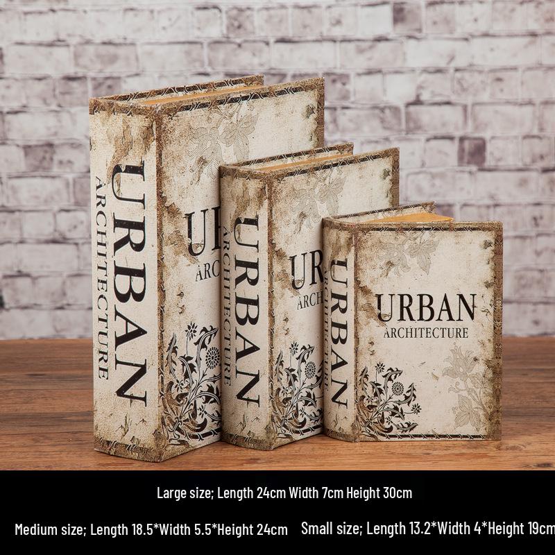 Scaffale per Libri in Legno Retrò Europeo: Ornamenti Vintage e Scatola Decorativa per Libreria