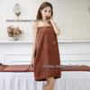 Wrap Chest Bath Towel for Women - Strapless Sauna Skirt with Buckle, Absorbent & Soft, Engraved Logo