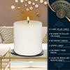 Paraffin Wax Scented Pillar Candles for Home Décor Smokeless & Dripless Candle (Tea Rose - Wt) Set of 3