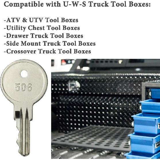 4-Pack CH506 Replacement Keys for Truck Tool Box RV Compartment Lock Keys Silver Code 506