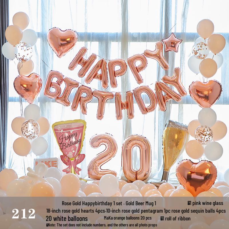 Romantic Birthday Balloon Set: High-End Decorations for Boyfriend or Girlfriend