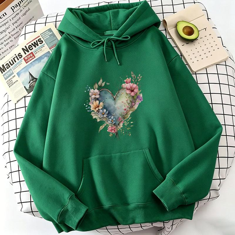 Vintage Floral Print Hoodie Casual Spring, Autumn, and Winter Sweatshirt Trendy Fashion for Men and Women
