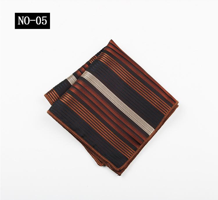 Pocket Towel Men'S Business Stripe Green Brown High-End Wedding Ceremony Handkerchief Small Square Towel