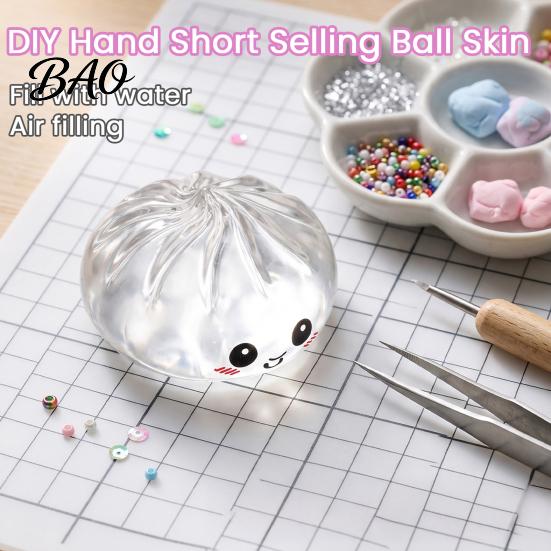 Anxiety Relief Squeeze Toys DIY Dumpling Toy Skin, Fillable Empty Ball Skin with Bun Shape Stress Stopper, Simulated Making Supplies Elastic