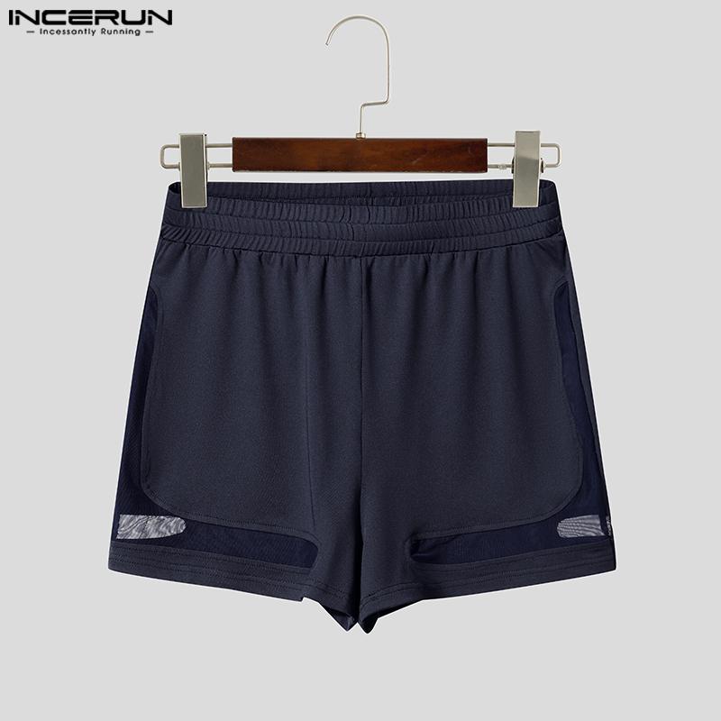 INCERUN Two Pieces Men Mesh Sheer Sleeveless Tank Tops and Shorts Sport Home Outfits Sets