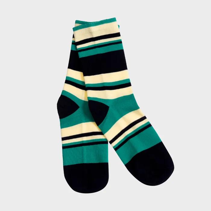 Orchid Stripe Socks Yellow Green