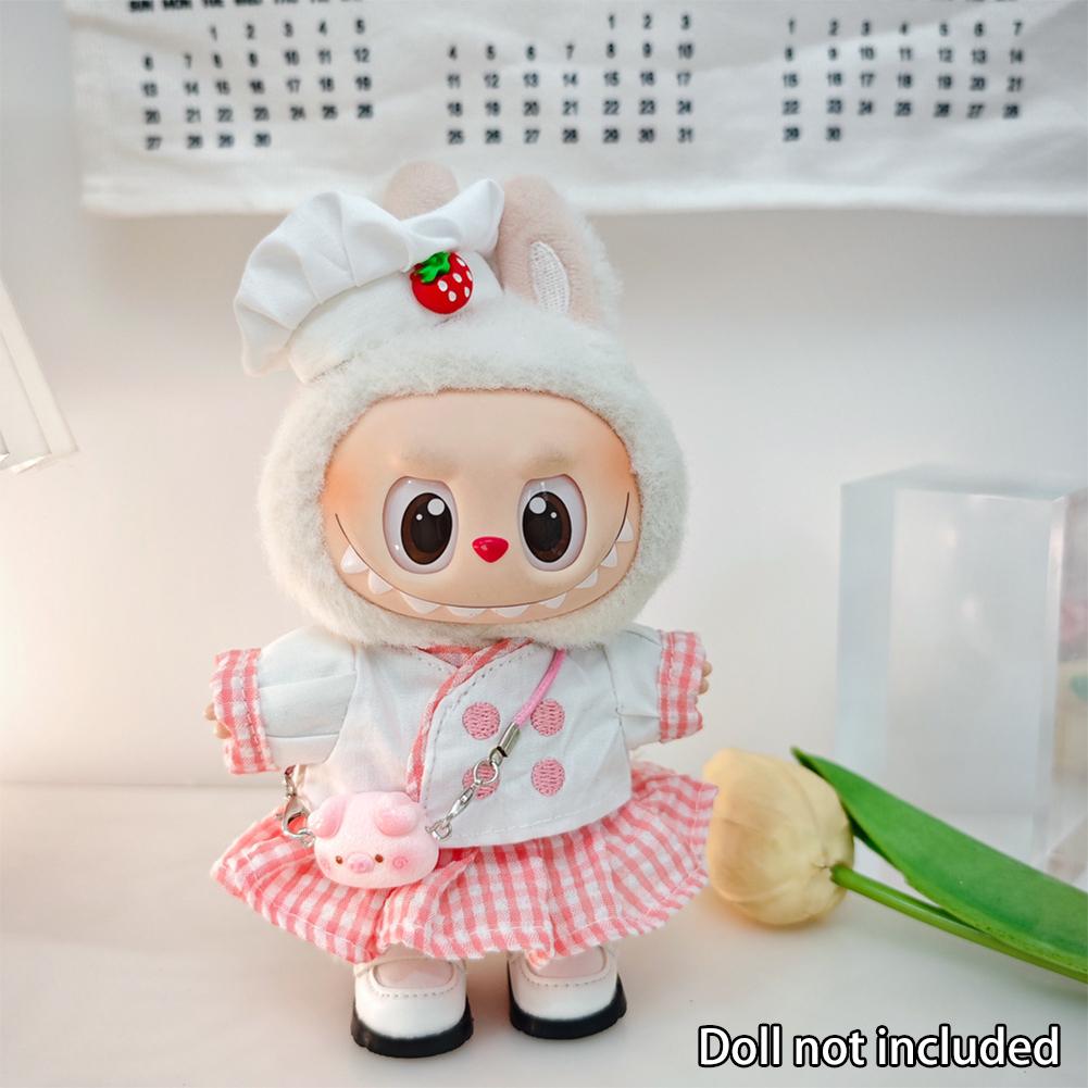 Miniature Colorful Heart Dress Set for 17cm Labubu Dolls Cute DIY Doll Clothes Fashion Accessories Lovely Outfit Gifts for Girls Friends