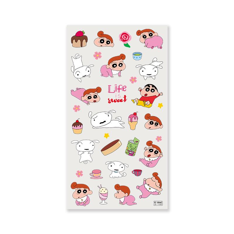 Sky Original Long Crayon Shin-chan Embossed Jelly Cartoon Sticker - Bestseller Cute Phone Decor.