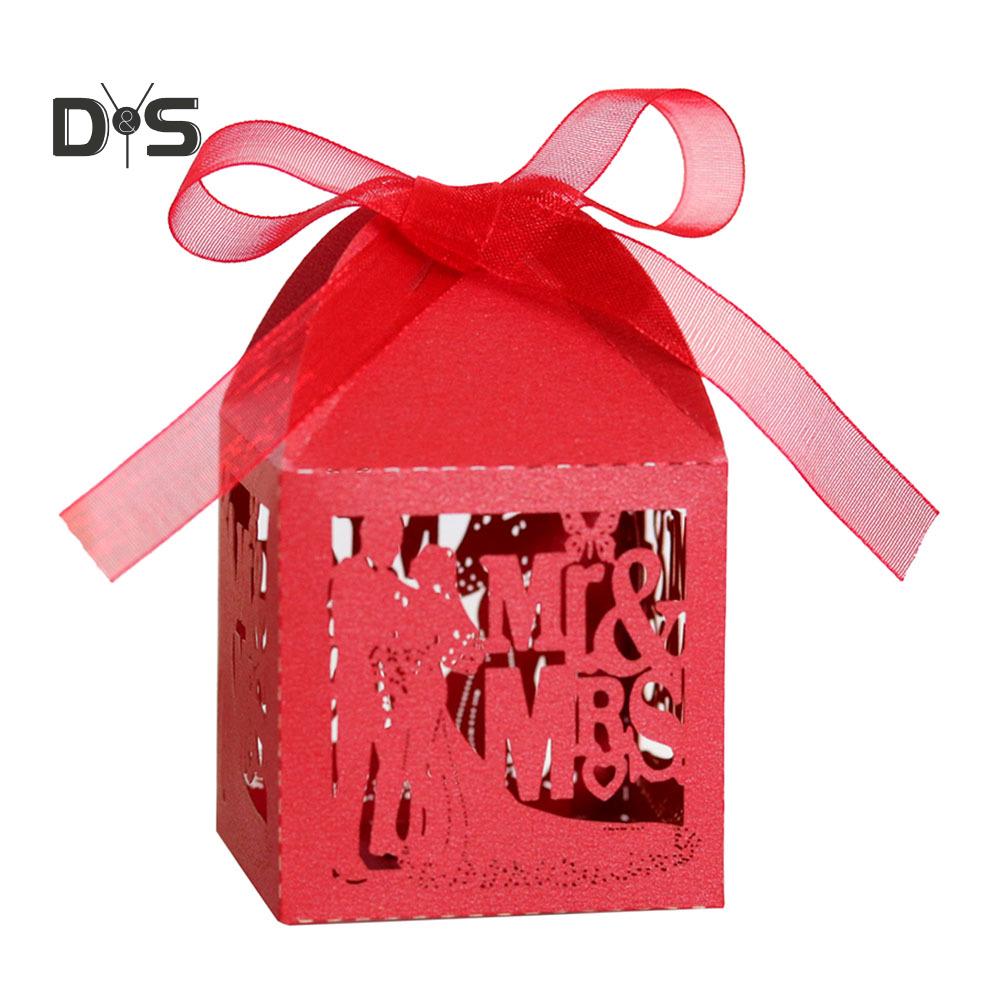 20 Stuks Uitsparing Vlinder Snoep Dozen Mr Mrs Favor Chocolade Case Party & Festival Benodigdheden