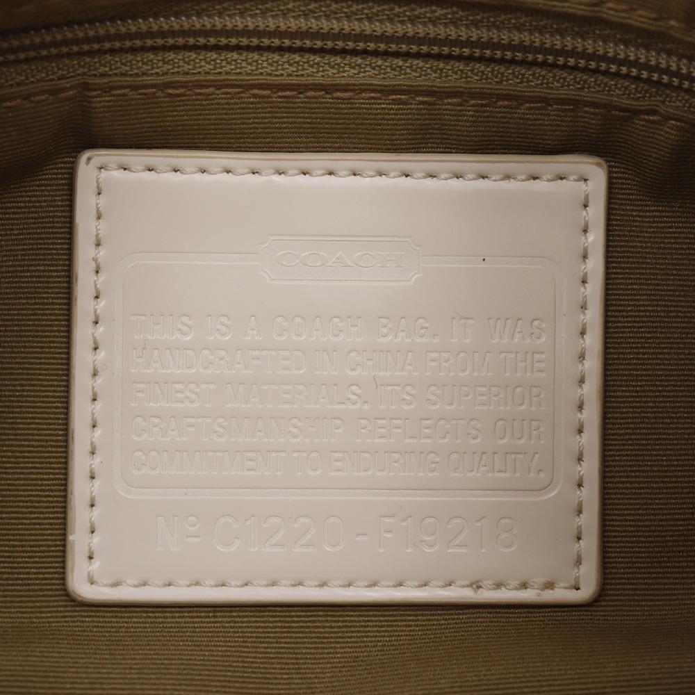 Coach Signature Shoulder Bag F19218 2WAY Beige Nylon Canvas Women Used