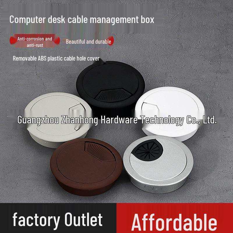 Round Desktop Cable Hole Cover for Wire Management (50, 53, 60mm)