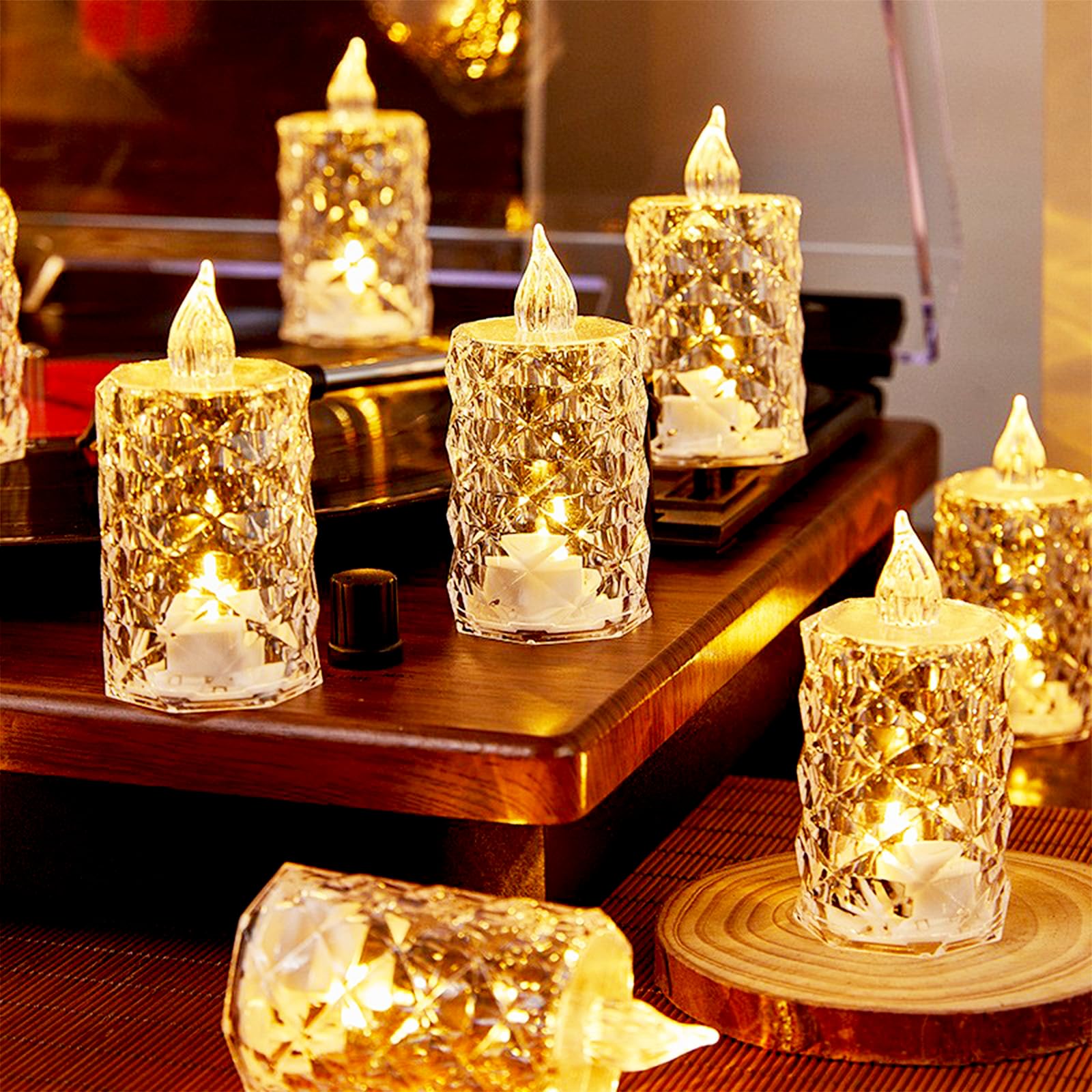 

wowjimi LED Candle Lights, 24-Pack, for Ceremony Decorations, Stylish Candles, Soothing Interior Lighting, Elegant and Cute Interior Decor, Popular