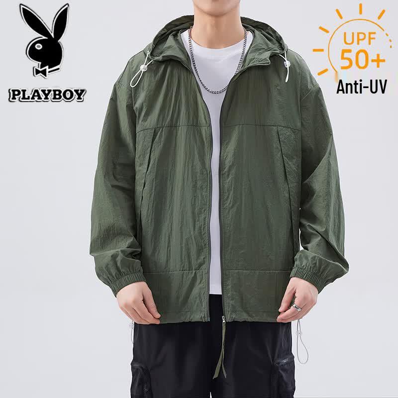 PLAYBOY Men s Summer Sun Protection Hoodie Jacket S