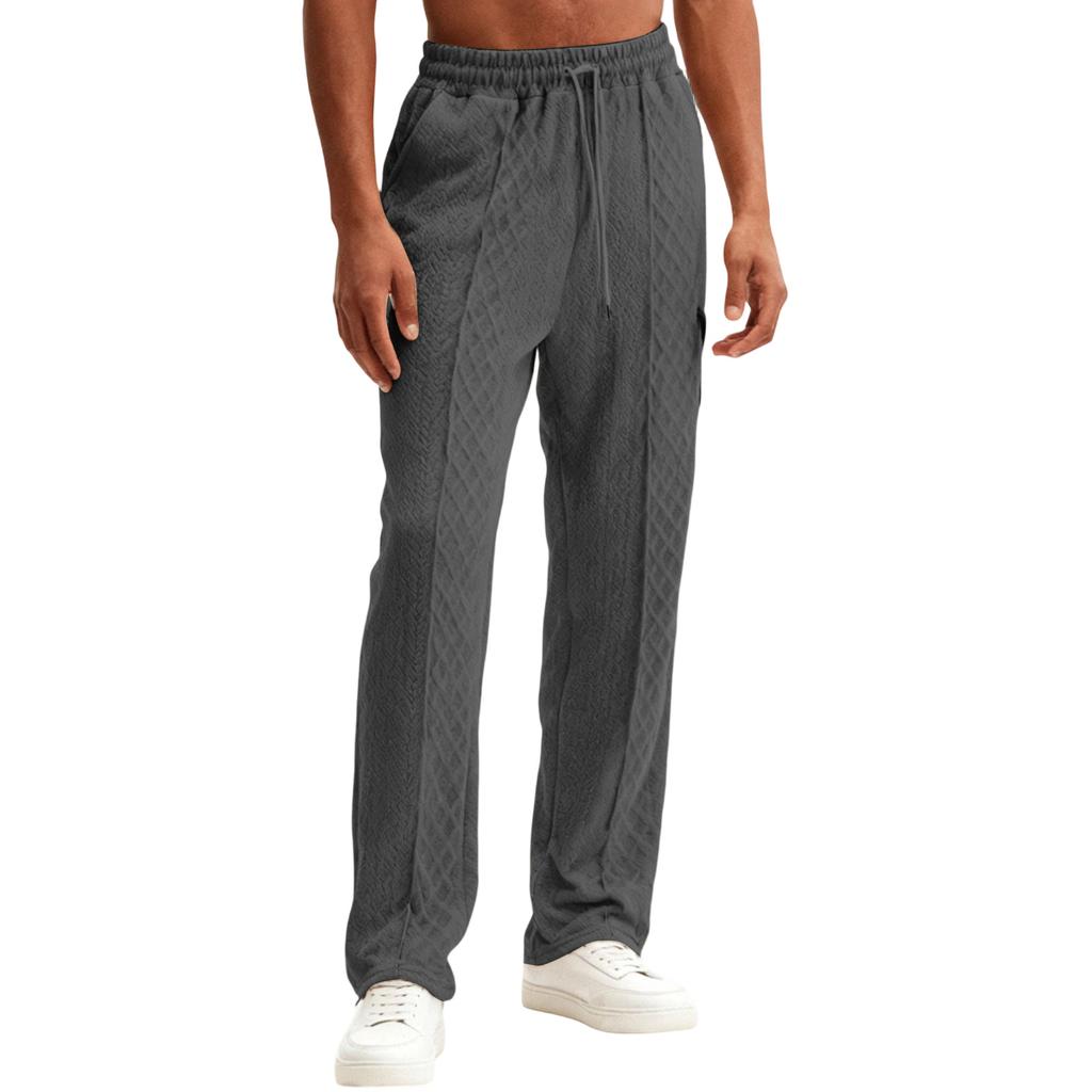 Men's Sports Leisure Solid Color Pull Rope Trousers
