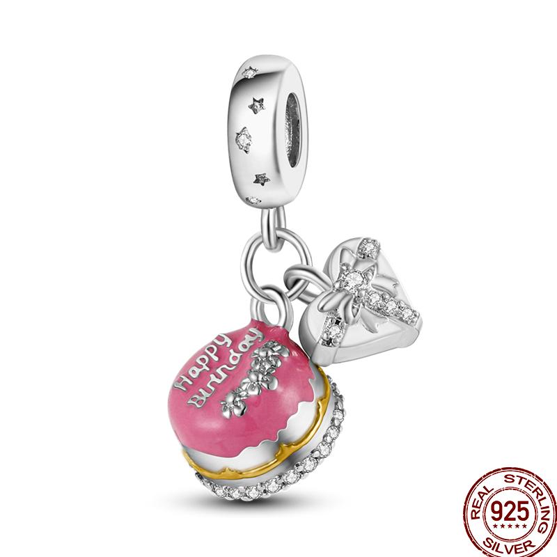 Copper Pink Puppy Flower Bird Pink Charm Beads Suitable For 3Mm Original Bracelet Diy Jewelry Gift