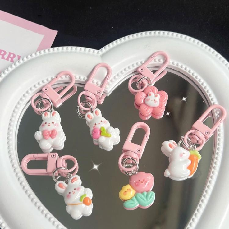 Miniature Rabbit Ornament Delicate Rabbit Keyring Pendant Cute Bag Decorations