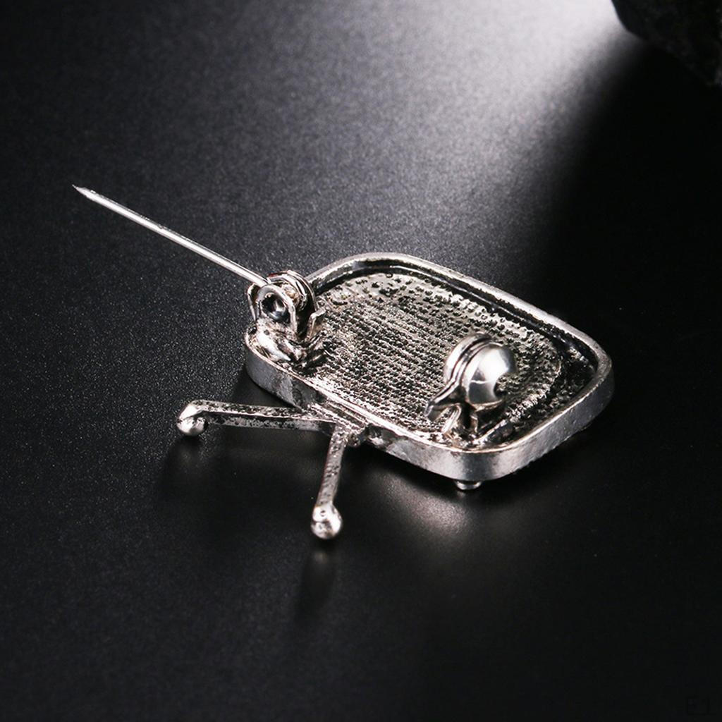 TV Television Shape Brooch Enamel Scarf Clip Corsage