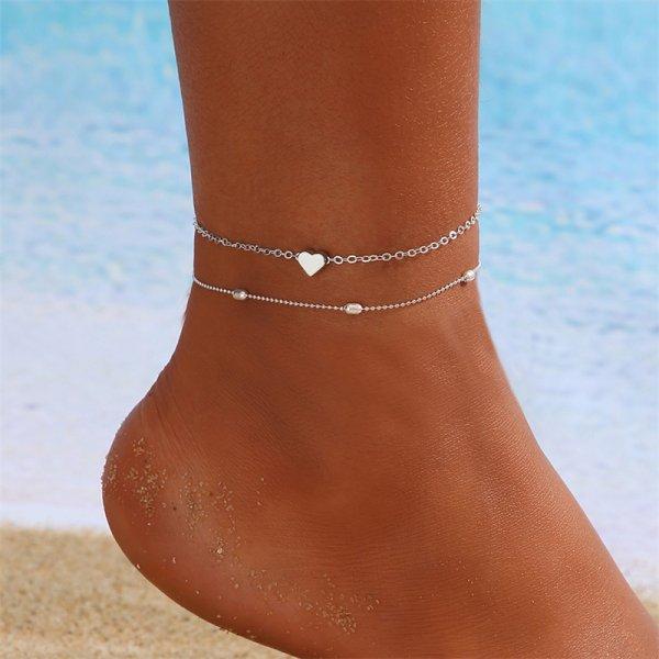 Bohemia Multilayer Rice Bead Anklet Set for Women  Starfish Pendant Anklets Summer Sandy Beach Ankle Chain On Leg Jewelry