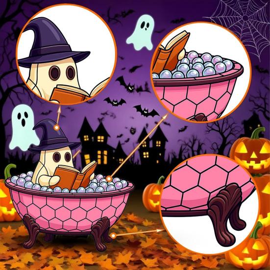 Halloween Ghost Bubble Bath Lamp Spooky Reading Book Cartoon Ghost Decorative Lamp Home Office Desktop Decoration