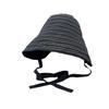 Summer Sun Protection Fisherman Hat For Women With Wide Brim And Striped Cotton Material