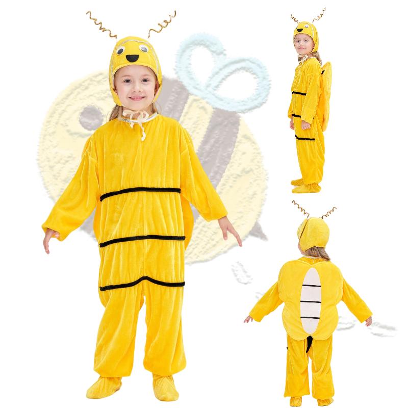 Bee Children Cosplay Jumpsuit Tight Animals Halloween Party Stage Outfit Perform