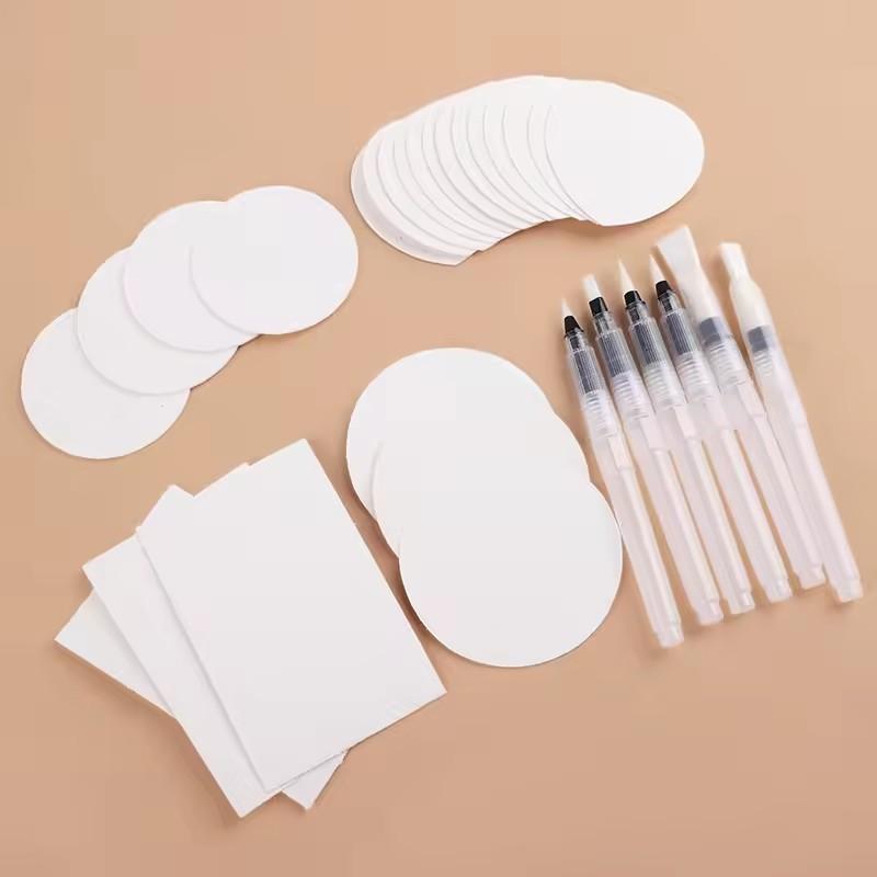 26/36Pcs 3D Drawing Magic Canvas Sponge with Water Brush DIY Art Foam Texture Painting Paper Kids Birthday Party Christmas Gifts