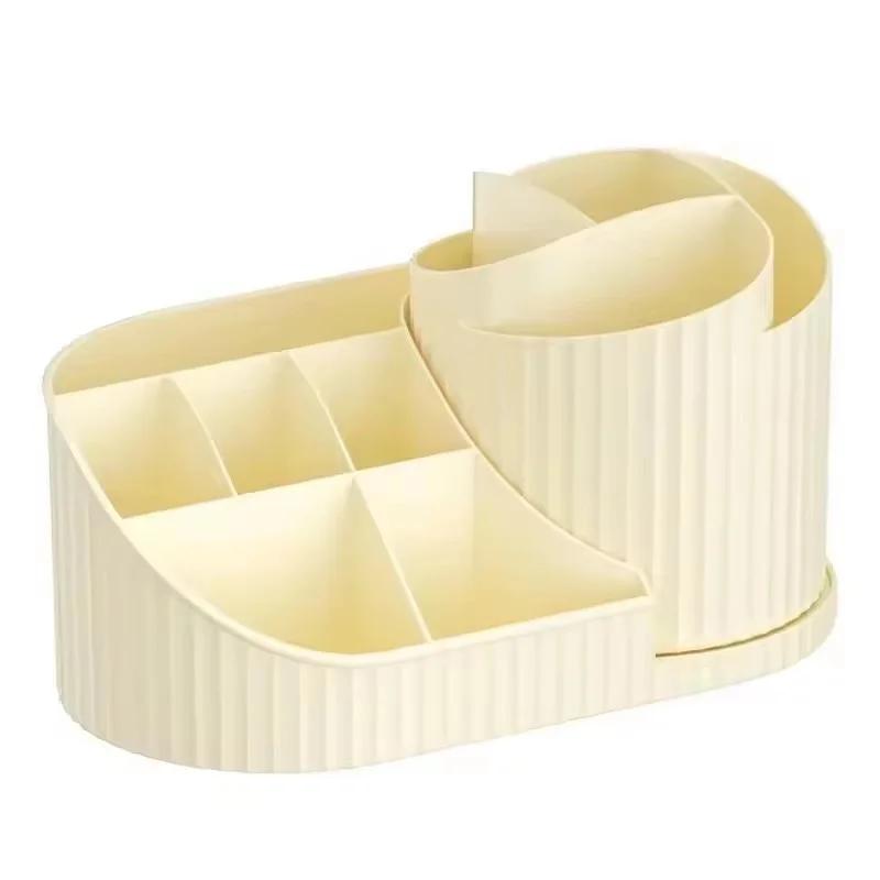 Makeup Organizer Countertop with Drawer 360 Rotating Brush Holder Storage Large Capacity Skincare Cosmetic Display Cases