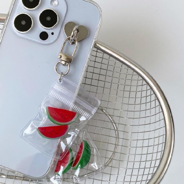 Summer Korean Style Watermelon Keychain Sturdy Alloy Key Ring Cute Phone Charm Gift For Teens