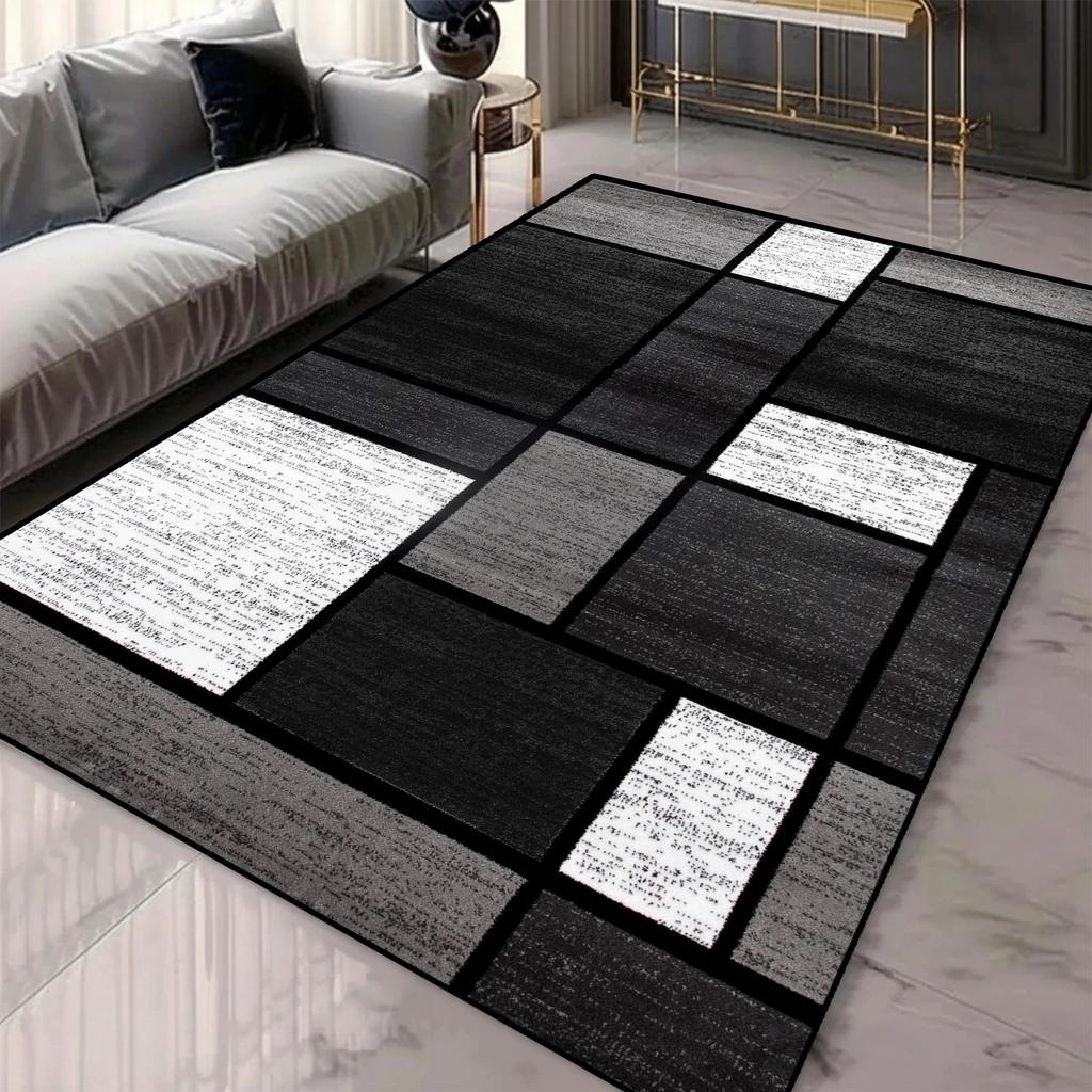 Nordic Style Geometric Pattern Carpet Living Room 120*160cm Large Room Carpet Machine Washing Non-slip European Tatami Mat