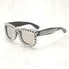 New European and American trend square glasses gold chain sunglasses pompous punk sunglasses party retro sunglasses