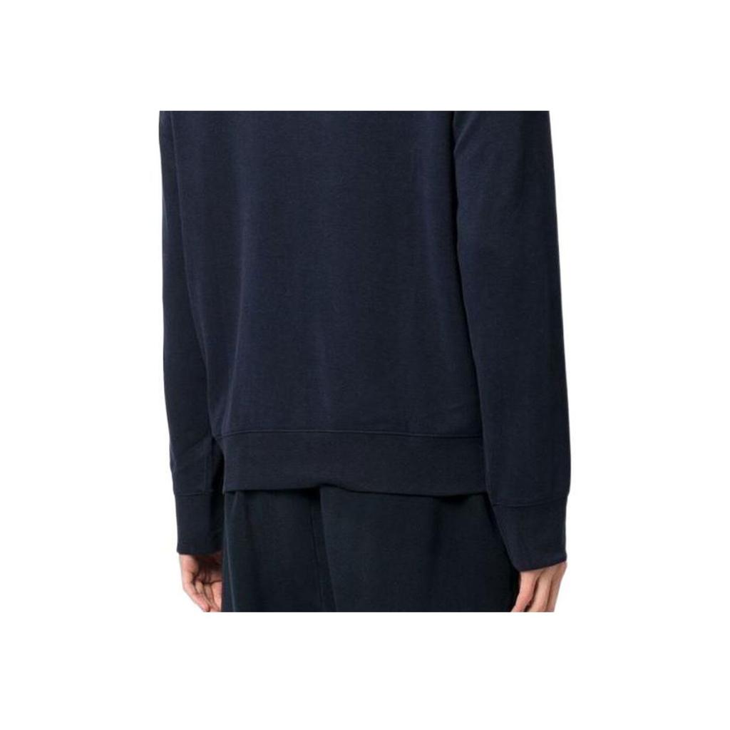 Polo Ralph Lauren FW22 Einfarbiges Sweatshirt mit kleinem gesticktem Pony Halb-Reißverschluss Herren Sweatshirt Marineblau 710812963-003