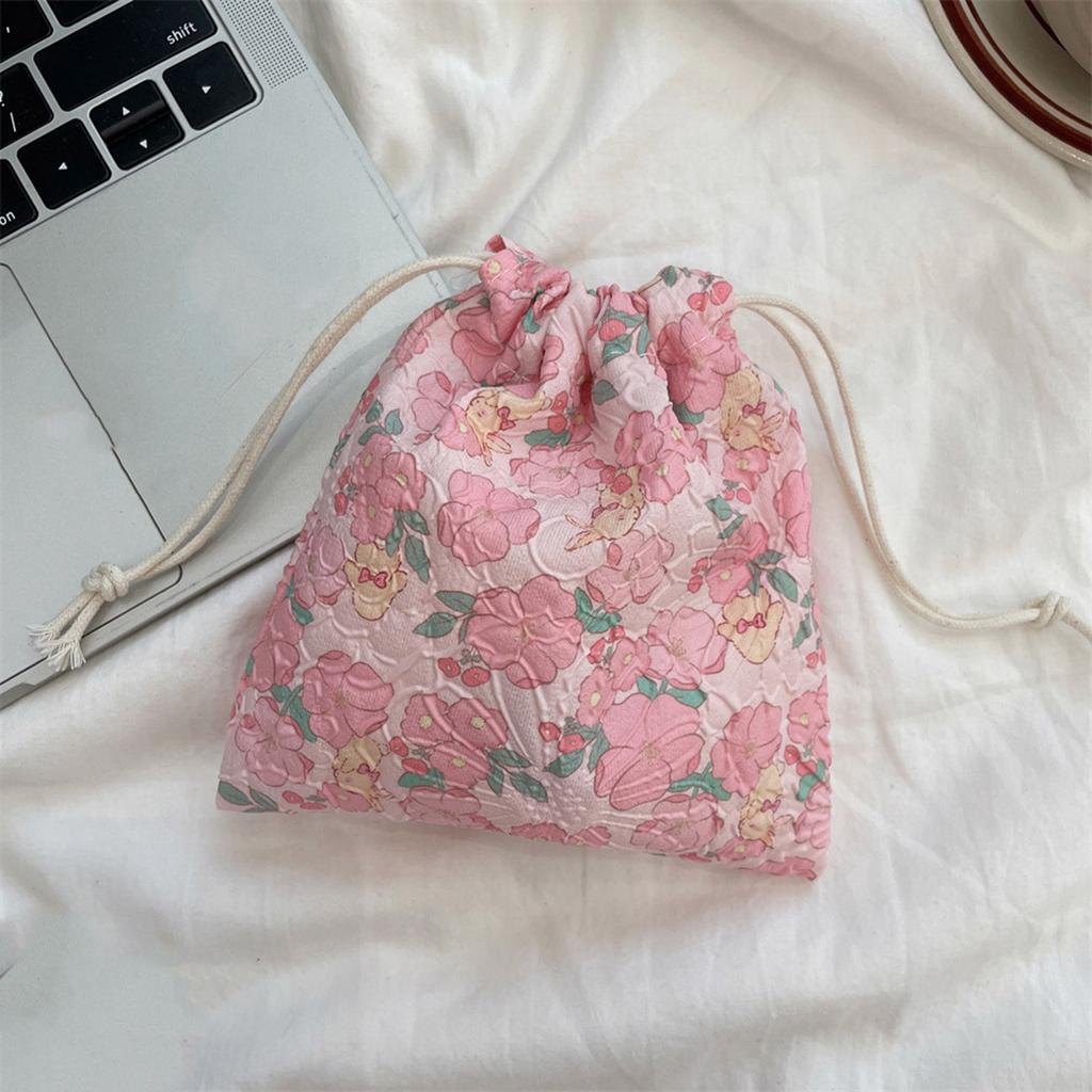 Niedlicher Cartoon Kordelzugbeutel Aufbewahrungsbeutel Kompakte Kosmetiktasche Make-up Organizer für Pinsel Schlüssel Reise-Essential