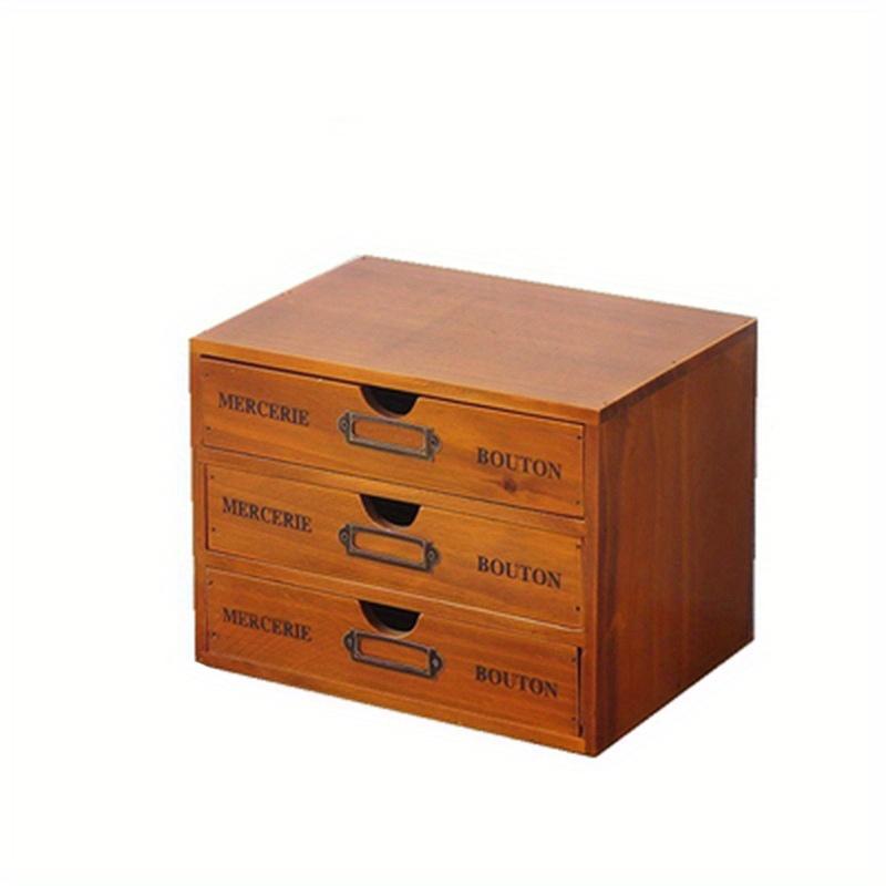 1pc 3/4/5 Drawers Retro Cosmetics&office Supplies Desk Storage box,Suitable for Dressing Table,school,office,dormitory Items Organization.