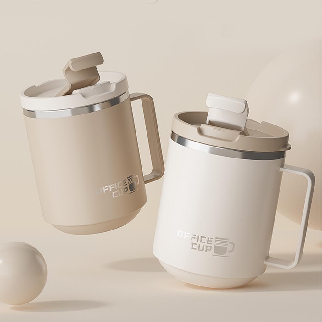 WORTHBUY 304 Stainless Steel Double Wall Insulated Coffee Mug With Handle Portable Sealed Water Cup Large Capacity Drinking Cup