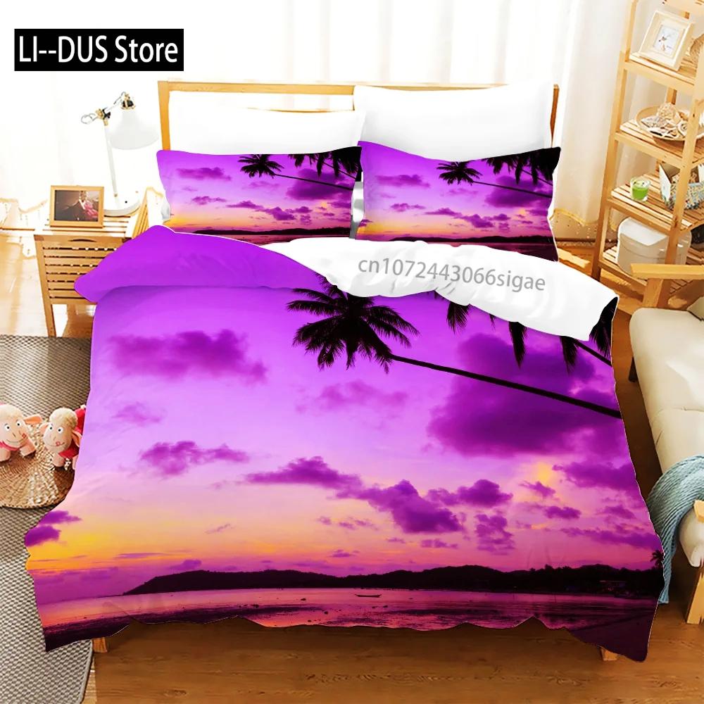 Summer Bedding 3d Printed Set Fashion Kids Adults Duvet Cover Set Pillowcase Cute Funny Bedclothes Blue Home Textile