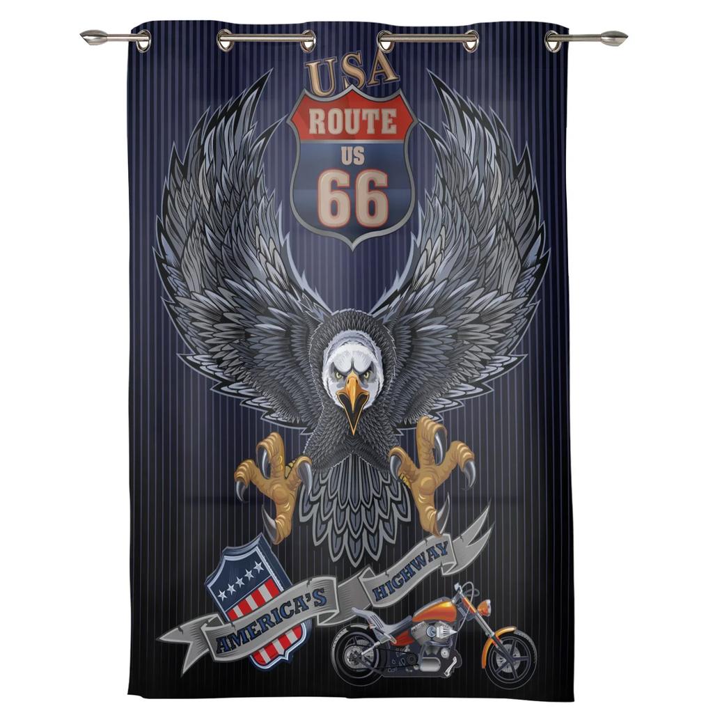 Eagle Banner Motorcycle Curtains for Bedroom Living Room Drapes Kitchen Children's Room Window Curtain Modern Home Decor
