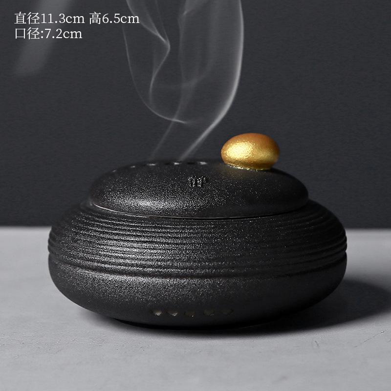 Keramisk rökelsehållare med lock Rökelsebrännare för rökelsepulver Meditation Gåva Heminredning Quemador De Incienso