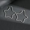 Stainless Steel Hollow Pentagram Hoop Earrings Boho Vacation Style Five-pointed Star Earring Punk Party Daily Jewelry Gift